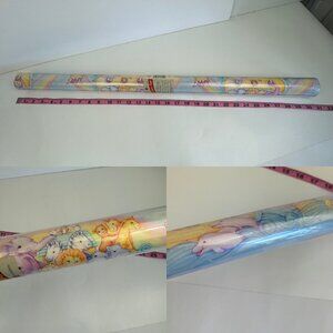 Sealed Vtg American Greetings Noah's Ark Pastel Baby Shower Wrapping Paper Tube